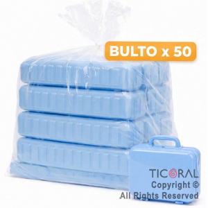 MINI VALIJITA PLASTICA CELESTE PASTEL (14 X 4,5 X 10) ( BULTO X 50 UNIDADES)