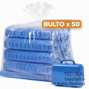 MINI VALIJITA PLASTICA AZUL (14 X 4,5 X 10) ( BULTO X 50 UNIDADES)