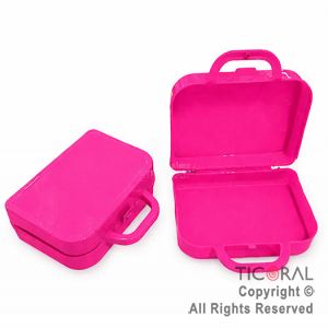 MINI VALIJITA PLASTICA ROSA FUCSIA (14 X 4,5 X 10)