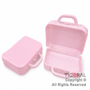 MINI VALIJITA PLASTICA ROSA PASTEL (14 X 4,5 X 10)