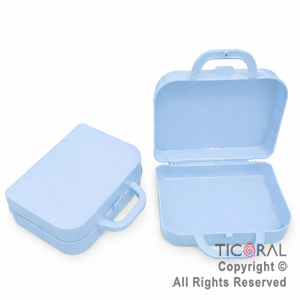 MINI VALIJITA PLASTICA CELESTE PASTEL (14 X 4,5 X 10)