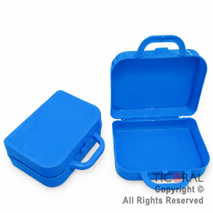MINI VALIJITA PLASTICA AZUL (14 X 4,5 X 10)