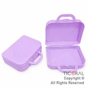 MINI VALIJITA PLASTICA LILA PASTEL (14 X 4,5 X 10)