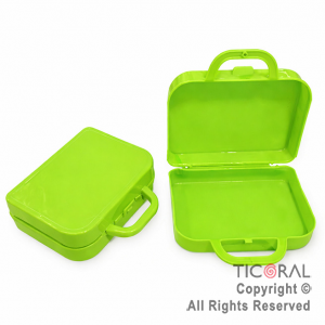 MINI VALIJITA PLASTICA VERDE MANZANA (14 X 4,5 X 10)