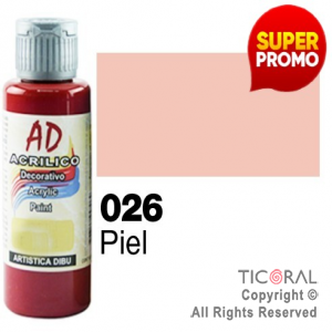 ACRIL.DECOR.AD 026 PIEL 60ML X 6 UNIDADES