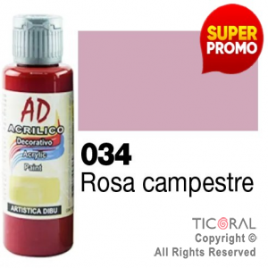 ACRIL.DECOR.AD 034 ROSA CAMPESTRE 60ML X 6 UNIDADES