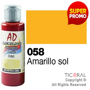 ACRIL.DECOR.AD 058 AMARILLO SOL 60ML X 6 UNIDADES