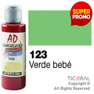 ACRIL.DECOR.AD 123 VERDE BEBE 60ML X 6 UNIDADES