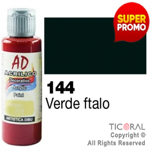 ACRIL.DECOR.AD 144 VERDE FTALO 60ML X 6 UNIDADES