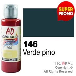 ACRIL.DECOR.AD 146 VERDE PINO 60ML X 6 UNIDADES