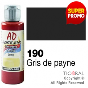 ACRIL.DECOR.AD 190 GRIS DE PAYNE 60ML X 6 UNIDADES