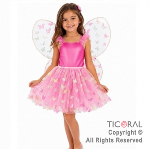 SET ALAS MARIPOSA Y TUTU COLOR ROSA