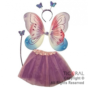 SET MARIPOSA MULTICOLOR 4 PIEZAS x 1