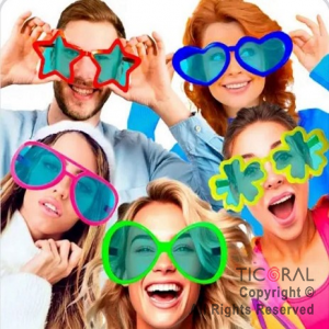 ANTEOJO LENTES GIGANTES COLORES SURTIDOS X 6