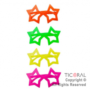 Anteojos estrellas fluo colores surtidos x 12