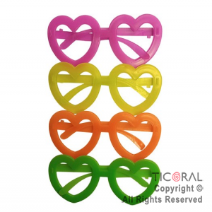 Anteojos corazon fluo colores surtidos x 12