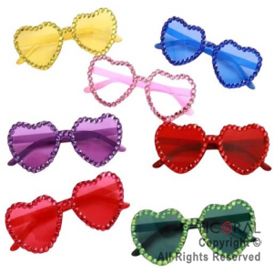 ANTEOJO CORAZON CON BORDE STRASS COLORES SURTIDOS x 1