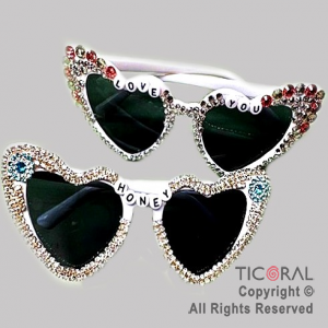 ANTEOJO CORAZON STRASS LOVE YOU HONEYx 1