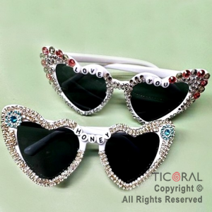 ANTEOJO CORAZON STRASS LOVE YOU HONEYx 1