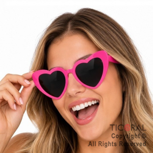 ANTEOJO CORAZON ROSA FUCSIA