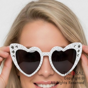 ANTEOJO CORAZON STRASS BLANCO x 1
