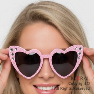 ANTEOJO CORAZON STRASS ROSA x 1