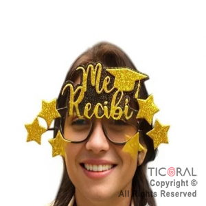 ANTEOJOS ME RECIBI DECO ESTRELLAS ORO x 1