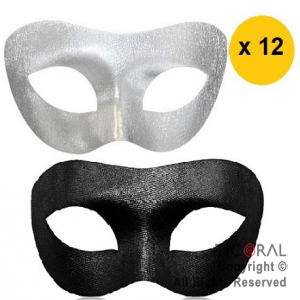 ANTIFAZ FANTASMA DE LA OPERA NEGRO Y PLATA  X 12