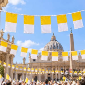 BANDERIN PLASTICO BANDERA PAPAL COMUNION X 2 MTS