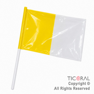 BANDERA PLASTICA PAPAL COMUNION 15 X 25CM x 25 UNIDADES