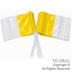 BANDERA PLASTICA PAPAL COMUNION 15 X 25CM x 25 UNIDADES