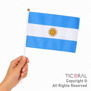 BANDERA TELA ARGENTINA 14 X 19 CM (PACK X 12 UNIDADES)