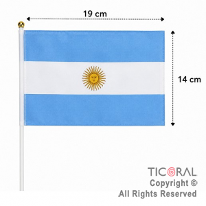 BANDERA TELA ARGENTINA 14 X 19 CM (PACK X 12 UNIDADES)