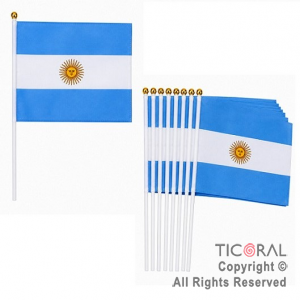 BANDERA TELA ARGENTINA 14 X 19 CM (PACK X 12 UNIDADES)