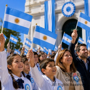 BANDERA TELA ARGENTINA 14 X 19 CM (PACK X 12 UNIDADES)