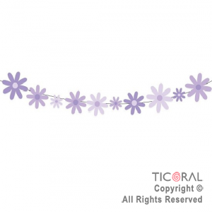BANDERIN MARGARITAS TONOS LILAS