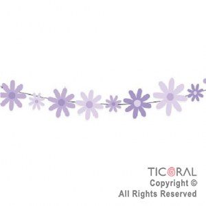 BANDERIN MARGARITAS TONOS LILAS