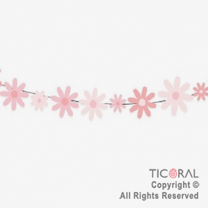 BANDERIN MARGARITAS TONOS ROSAS