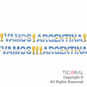 BANDERIN VAMOS ARGENTINA COPA DEL MUNDO x 1