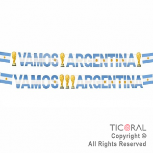 BANDERIN VAMOS ARGENTINA COPA DEL MUNDO x 1