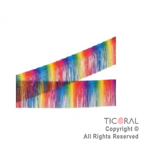 GUIRNALDA BANDERIN FLECOS MULTICOLOR RAINBOW 25 CM X 2 MTS X 1