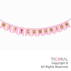 BANDERIN MI 1� COMUNION ROSA (BAMCRS)