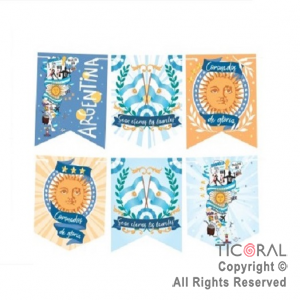 BANDERIN ESTAMPADO ARGENTINA PATRIO X 1