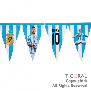 BANDERIN CAMPEONES DEL MUNDO ARGENTINA TELA SUBLIMADA X 1.50 MTS