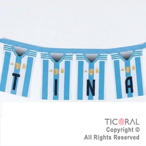 BANDERIN CAMISETA ARGENTINA TELA SUBLIMADA X 1.50 MTS