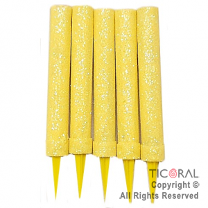 BENGALA CON GIBRE COLOR PASTEL AMARILLO X 5