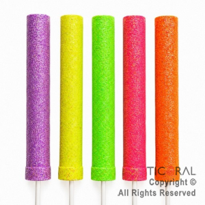 BENGALA CON GIBRE FLUO SURTIDO X 5 UNIDADES