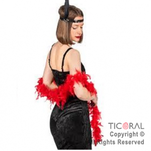 BOA DE PLUMAS ROJO 180 CM x 1
