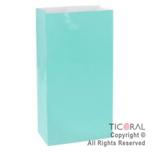 BOLSITA PAPEL COLOR CELESTE PASTEL 12.5X24.5CM x 10
