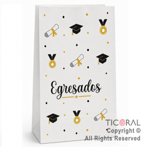 BOLSITA PAPEL EGRESADOS 12.5X24.5CM (PACK X 10 UNIDADES)